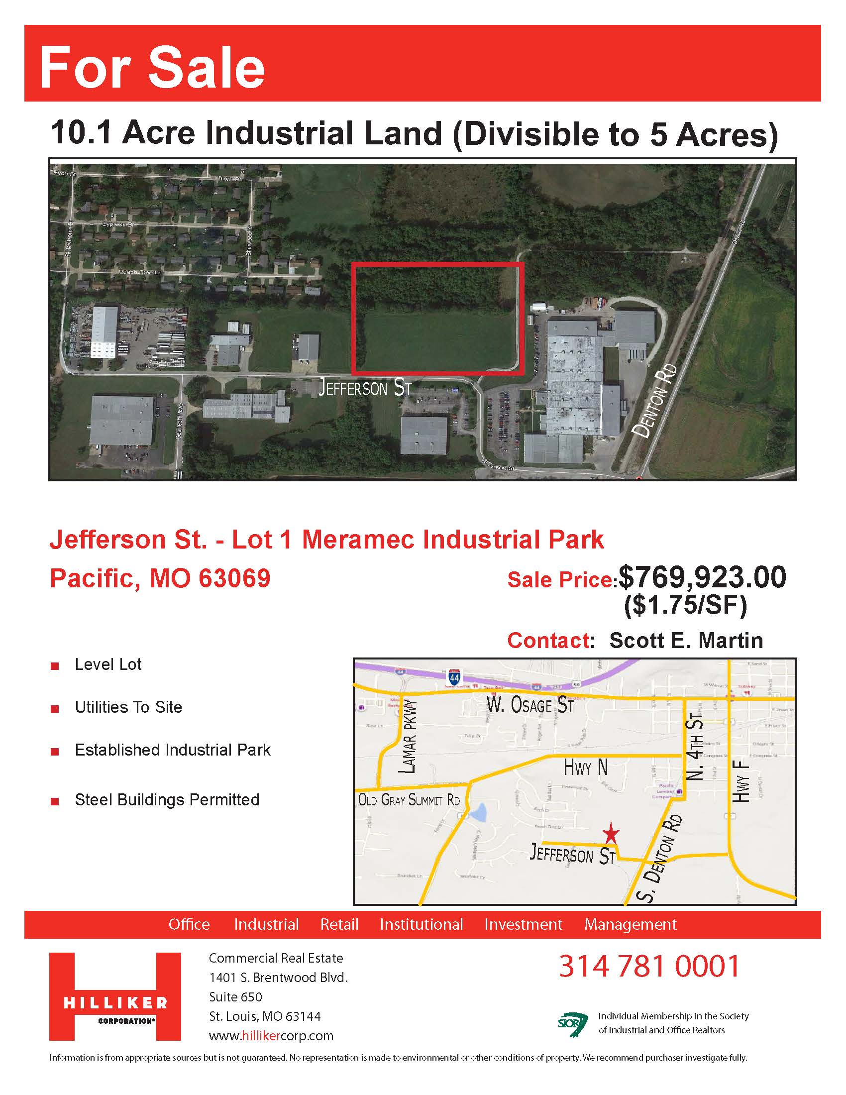 Jefferson St. Sale sheet